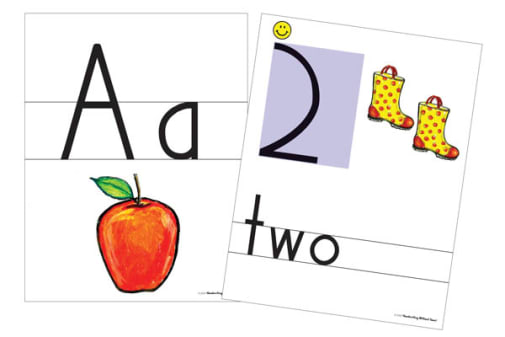 Handwriting Without Tears Color Print & Number Wall Cards
