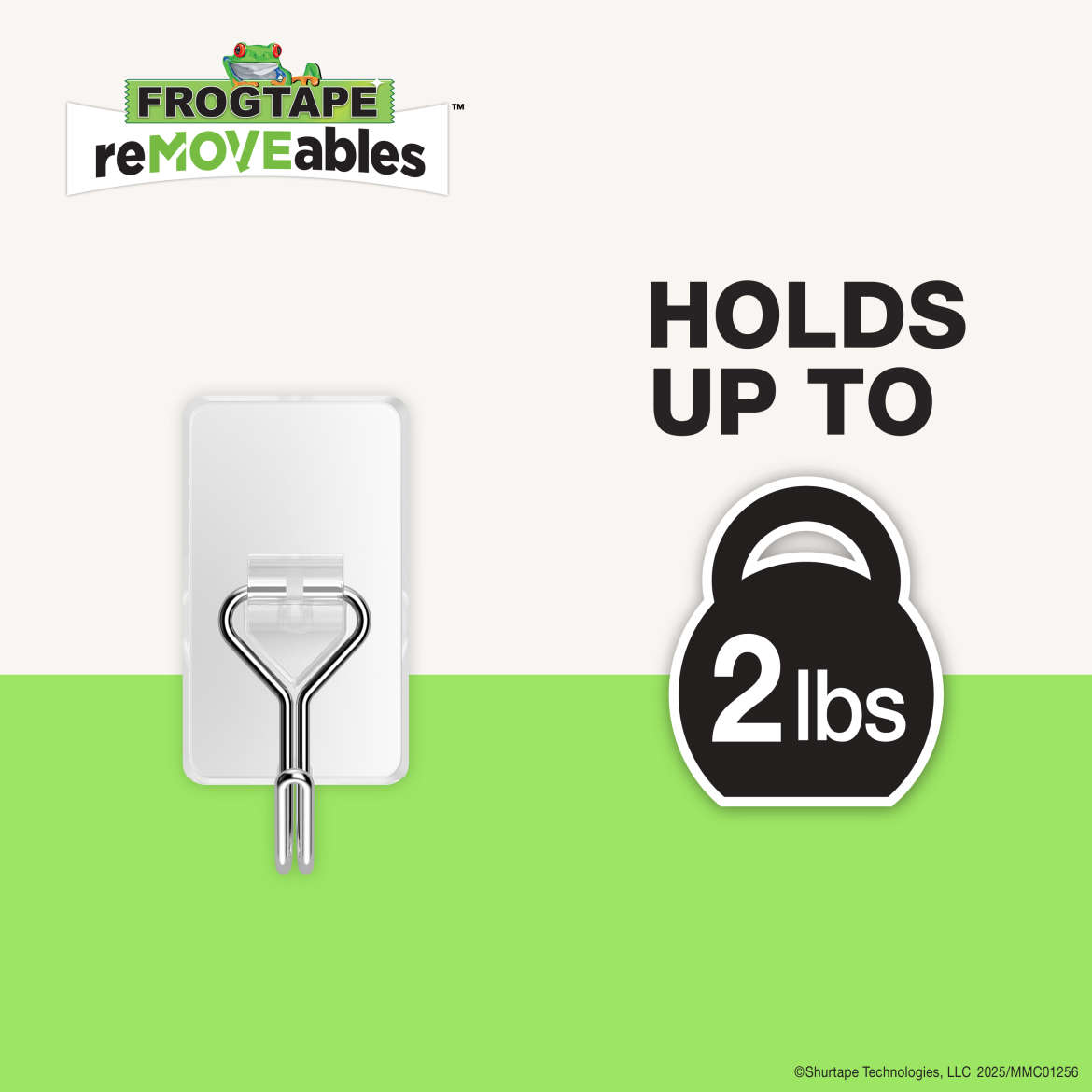 FrogTape reMOVEables™ Medium Clear Wire Hook Application Image 2