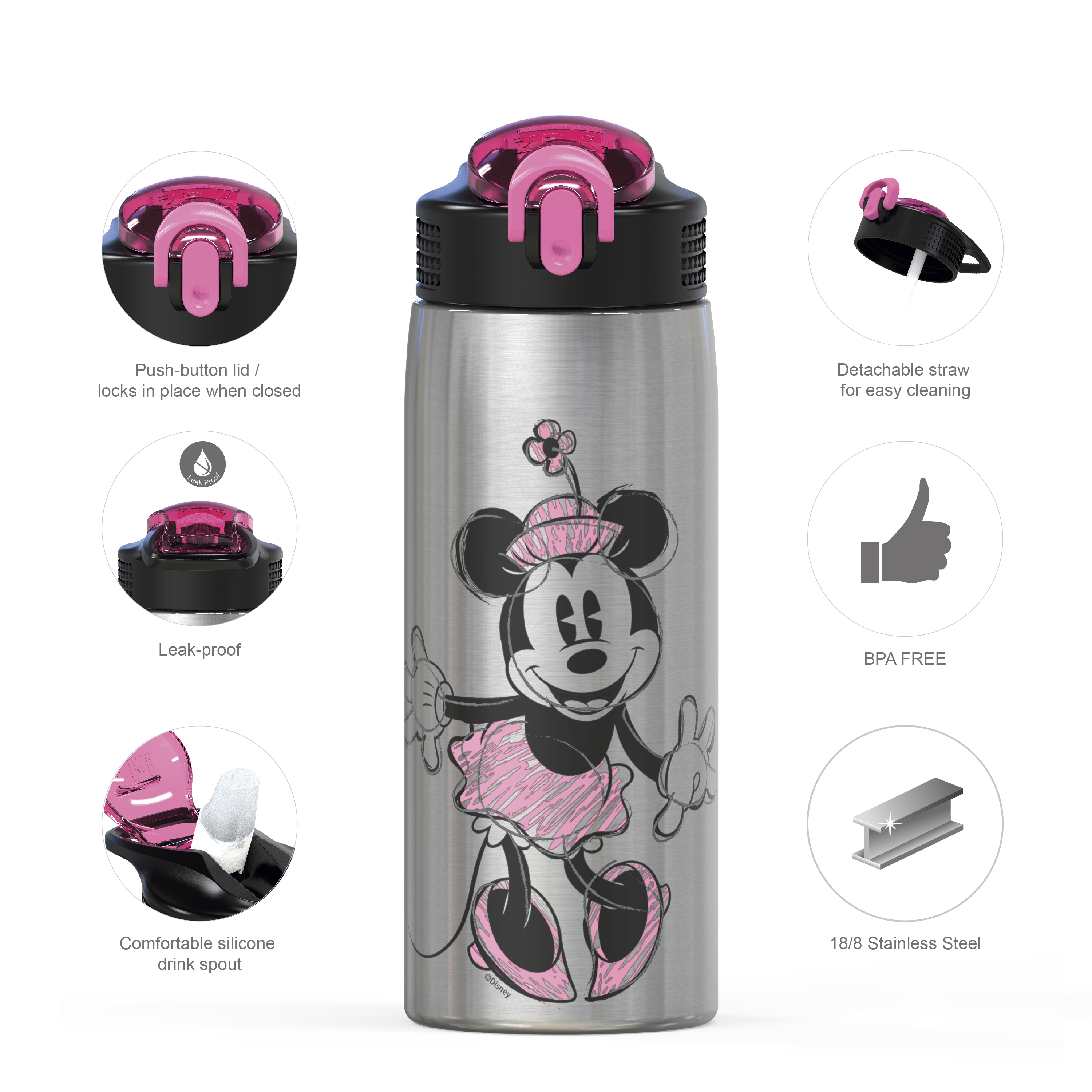Disney 27 ounce Water Bottle, Minnie Mouse slideshow image 5 Disney 27 ounce Water Bottle, Minnie Mouse slideshow image 5