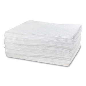 Hospeco, TaskBrand, Oil Only Sorbent Pad, White, 15" x 18", Light Duty, Melt Blown