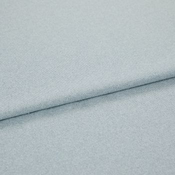 Pale blue woven fabric folded into overlapping layers; diagonal fold runs across frame, showing fine twill-like weave and subtle speckling under soft, even studio lighting.