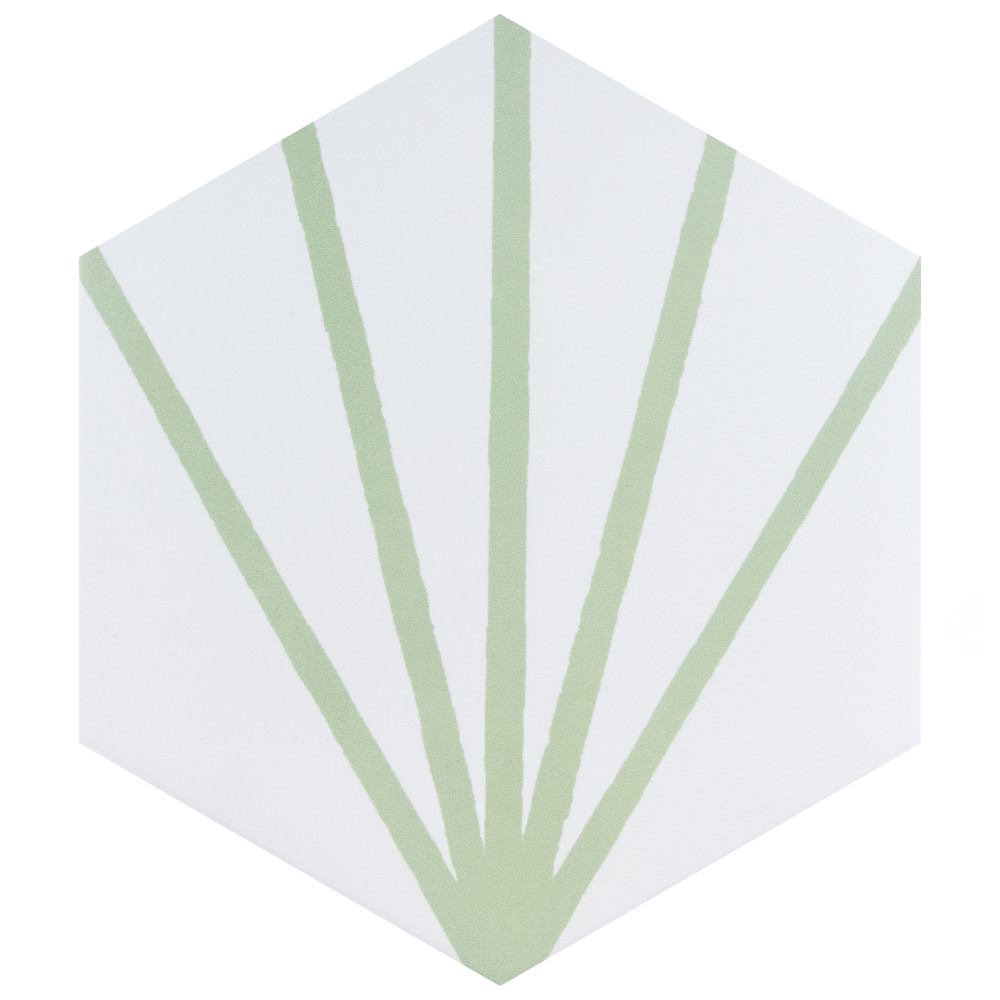 Horizon Dawn Hex Verde 7-3/4 in. x 9 in. Porcelain Floor and Wall Tile