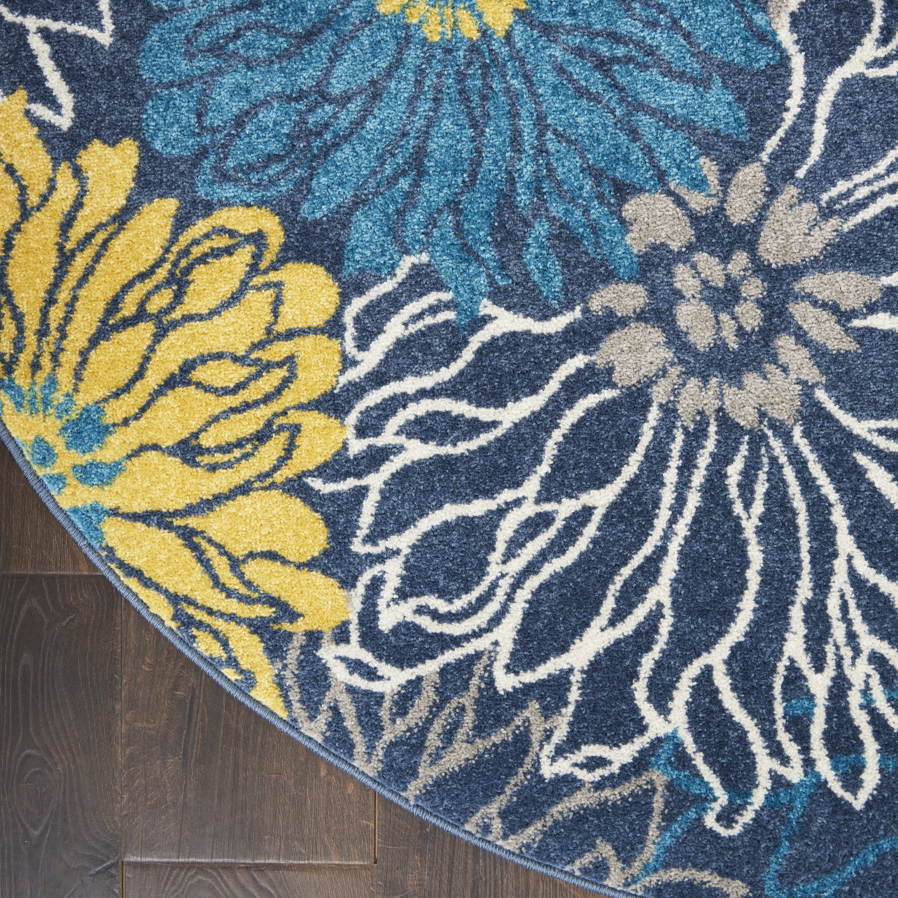 Nourison Passion 8' x Round Blue Contemporary Indoor Rug