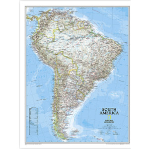 South America Classic Map, Laminated