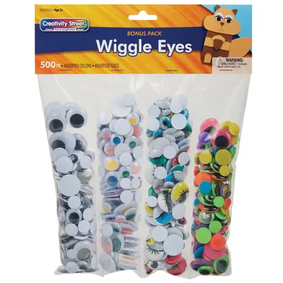 Creativity Street  Wiggle Eyes, Assorted Colors,  Assorted Sizes, 500 Pieces