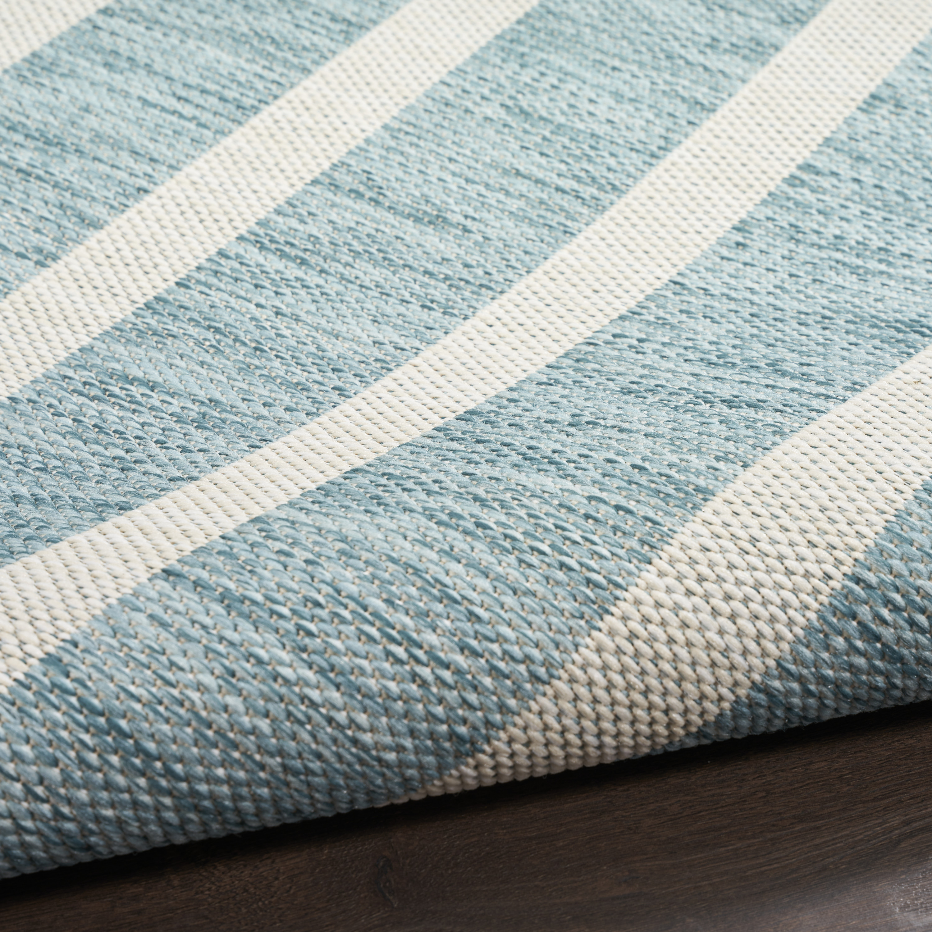 Nourison Positano 6' x Round Aqua Ivory Modern Rug