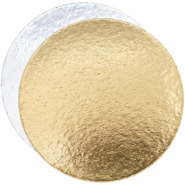 6" Round Gold/Silver Cake Board