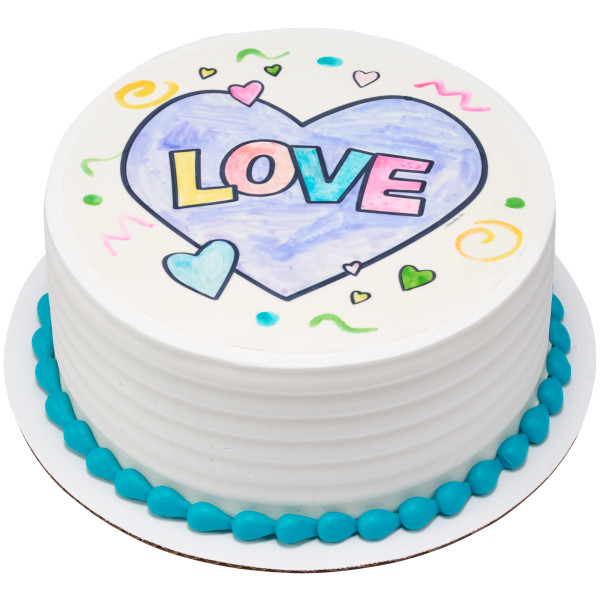 Paintable Love Heart PhotoCake® Edible Image®