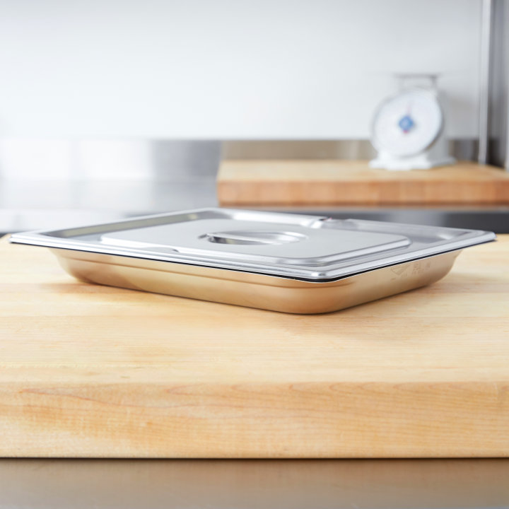 Half-size 1 ½-inch-deep Super Pan 3® stainless steel steam table pan