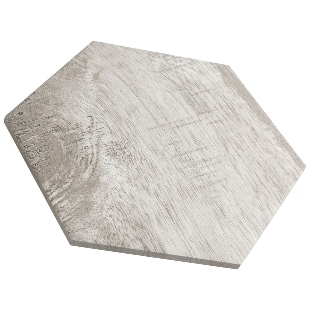 Sawnwood Hex Grey 8-5/8 in. x 9-7/8 in. Porcelain Floor and Wall Tile