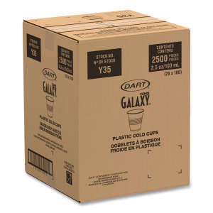 Dart, High-Impact Polystyrene Cold Cups, 3.5 oz, Translucent