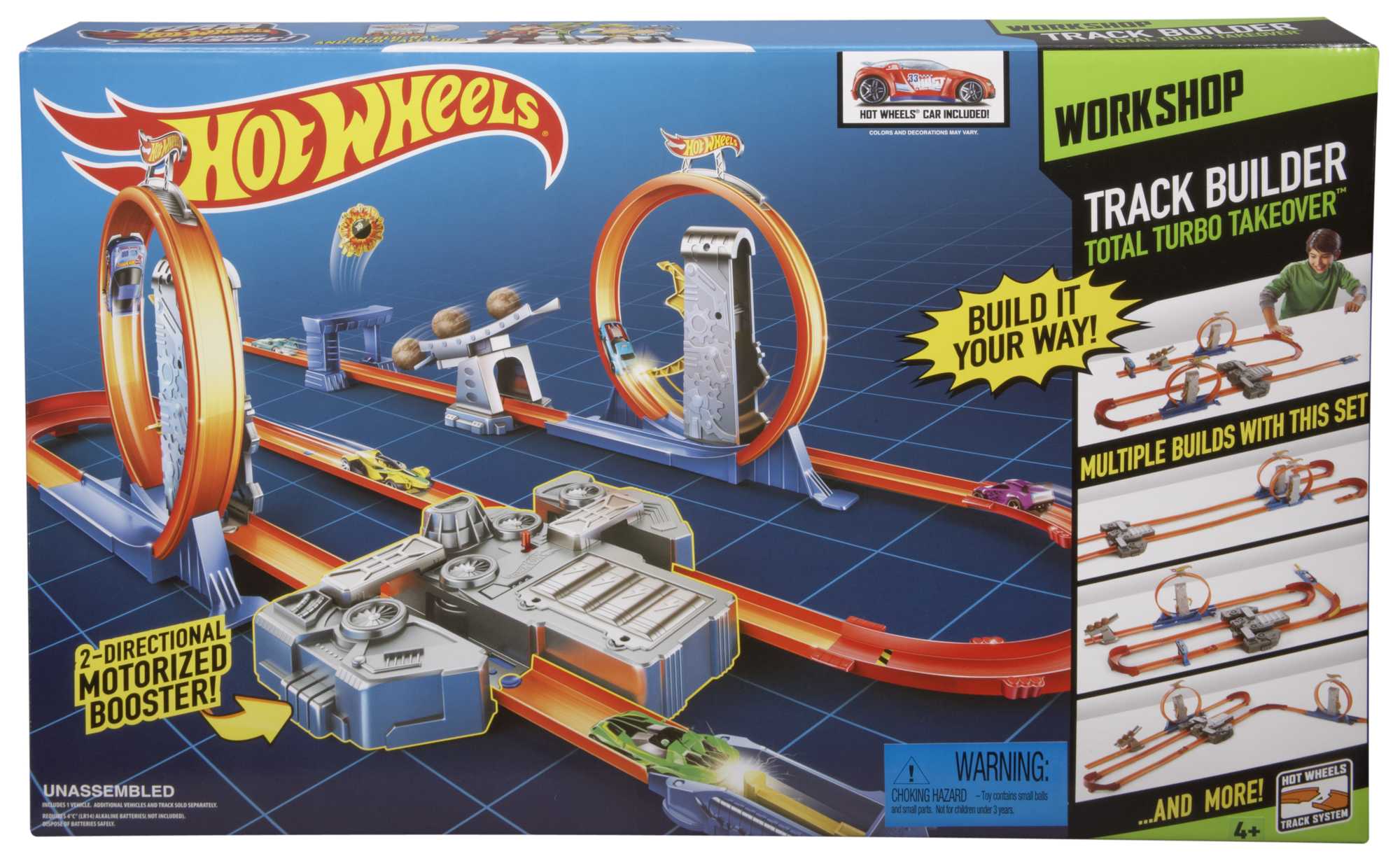 HOT WHEELS TRACK BUILDER TOTAL TURBO TAKEOVER  Track Set
