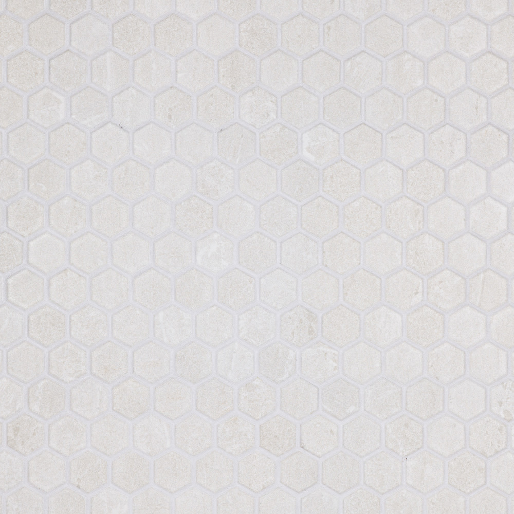 Sample – Liverpool Hex White Ceramic Mosaic Tile