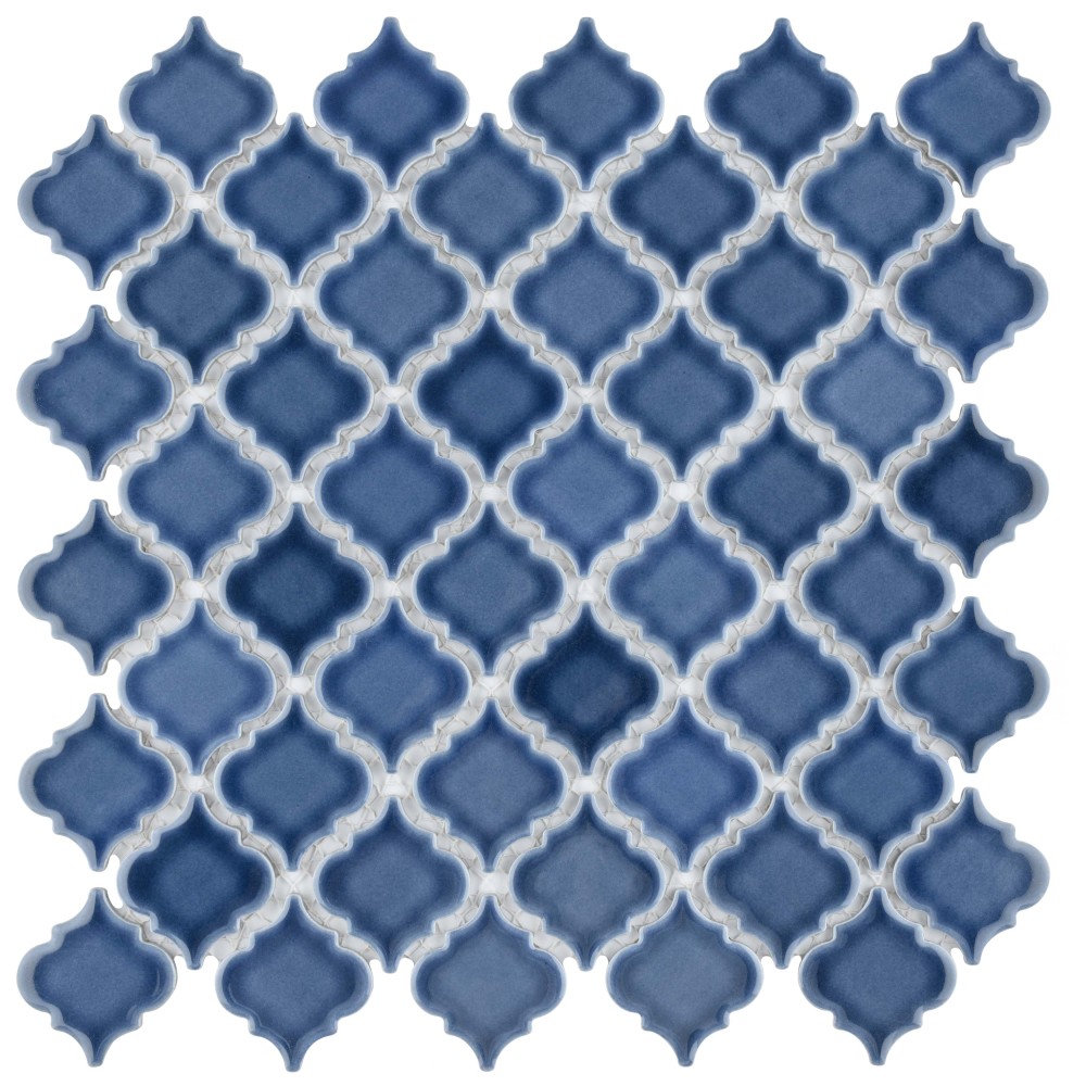 Hudson Tangier Denim Blue 12-3/8 in. x 12-3/8 in. Porcelain Mosaic Tile