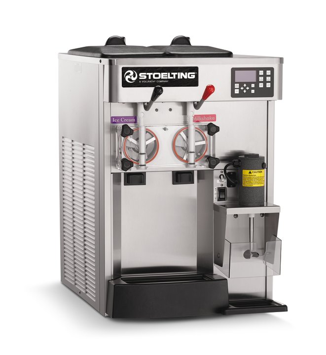 208- to 240-volt 11-amp 1-phase water-cooled countertop combination soft serve and shake gravity freezer