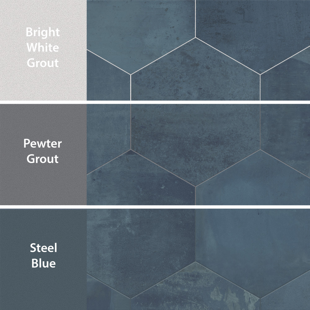 Argillos Hex Deep Blue 20-1/2 in. x 23-5/8 in. Porcelain Floor and Wall Tile