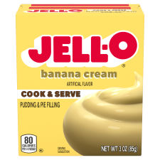 JELL-O Cook & Serve Banana Cream Pudding & Pie Filling, 3 oz Box