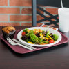 10" x 14" polypropylene fast-food tray in burgundy