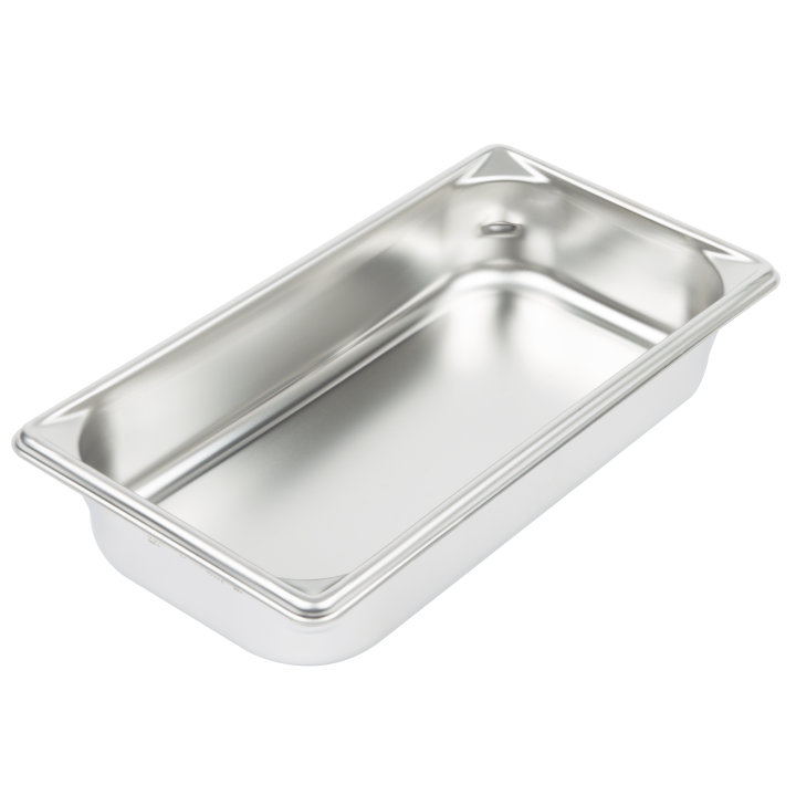 Third-size 2 ½-inch-deep Super Pan V® stainless steel steam table pan