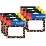 Creative Teaching Press&reg; Dots On Black Name Tag/Labels, 36 Per Pack, 6 Packs CTP4505-6