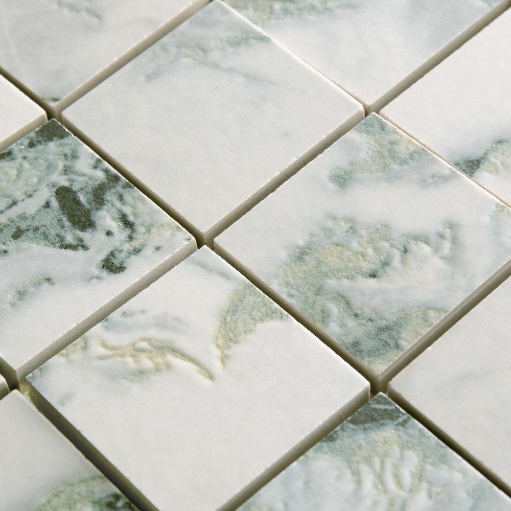 Touche 2″ Square Jade 11-3/4 in. x 11-3/4 in. Porcelain Mosaic Tile