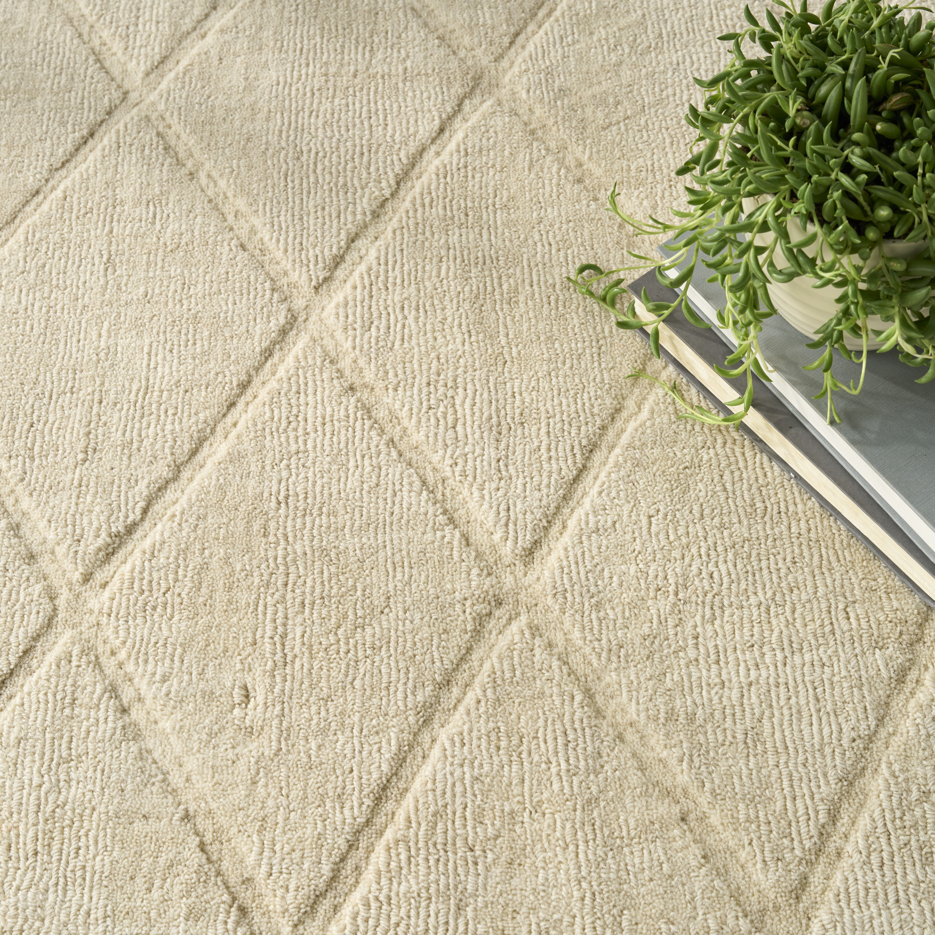 Nourison Wool Haven 3'9" x 5'9" Ivory Modern Indoor Rug