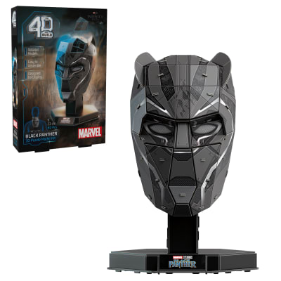 4D Build, Marvel Black Panther 3D Puzzle Model Kit with Stand, Marvel Collectibles & Desk Decor, Adult Puzzle, Building Toys, 82 Pieces, 3D Puzzles, Gift Ideas for Ages 12 & Up