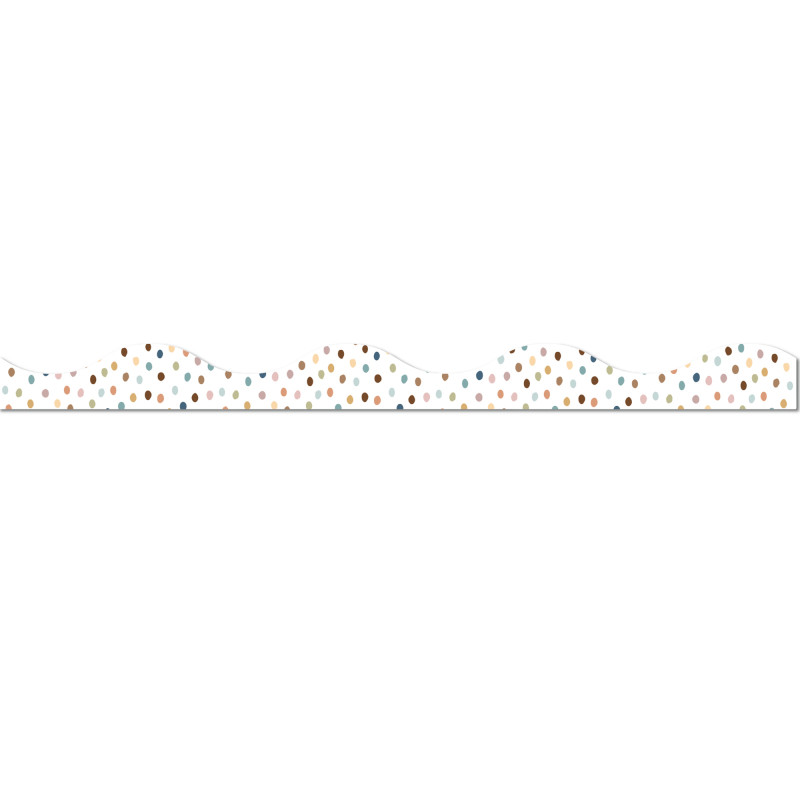 Magnetic Scallop Border, 12" x 1", Everyone is Welcome Painted Dots, 12 Pieces