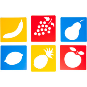 Fruit Stencils, Plastic, 6 Count