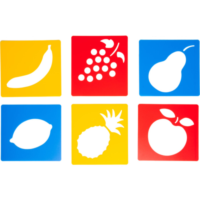 Fruit Stencils, Plastic, 6 Count