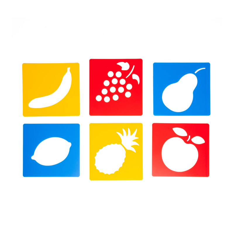 Fruit Stencils, Plastic, 6 Count