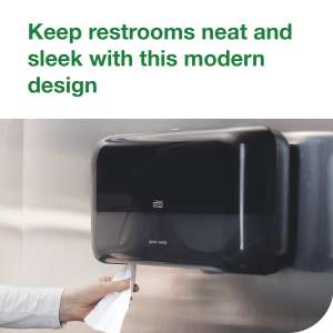 SCA555568, Tork,  T2 Mini Jumbo 2-Roll Toilet Paper Dispenser, Black