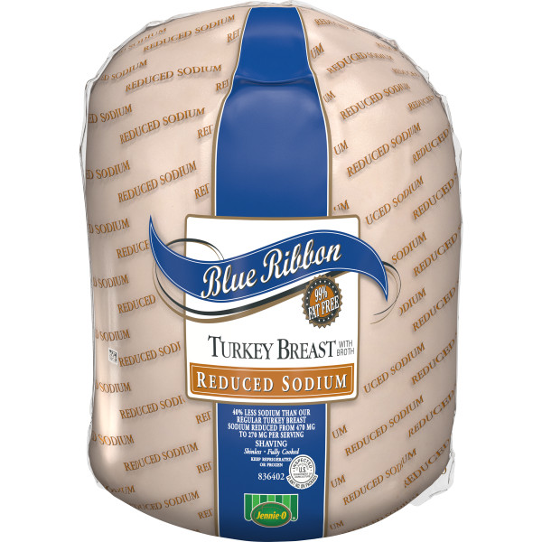 JENNIE-O(r) BLUE RIBBON(r) Oven Roasted Turkey Breast, Reduced Sodium, 2pc . C1C1 - Front Center In Package (Hi Res)