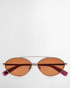 Oval Aviator Sunglasses Medium Gold
