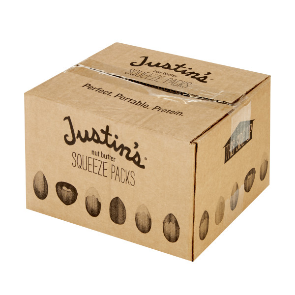 JUSTIN'S (r) Chocolate Hazelnut Butter 1.15 oz Squeeze Packs . C1RA - Front Right Closed Case (Hi Res)