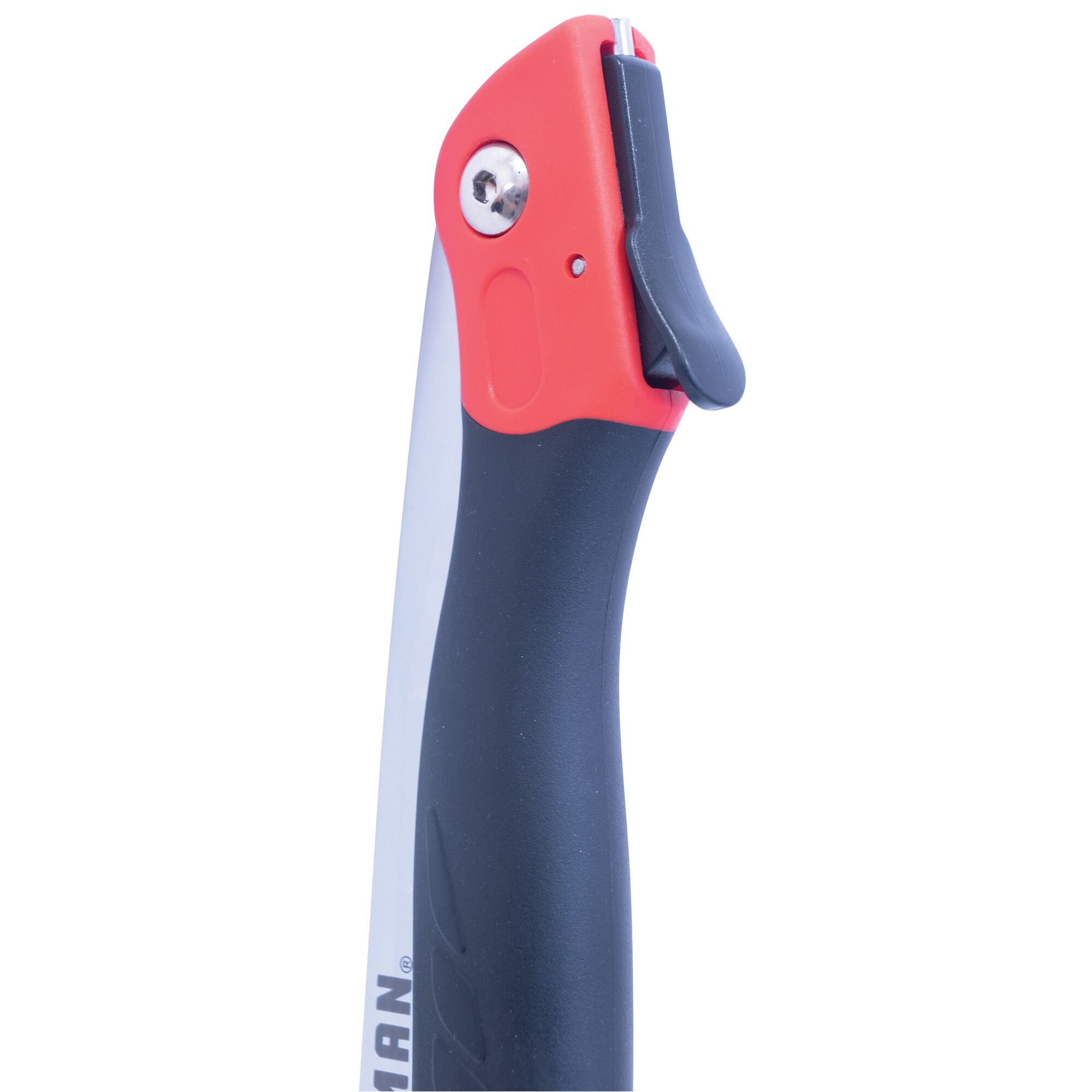 Safety lock feature of folding saw.