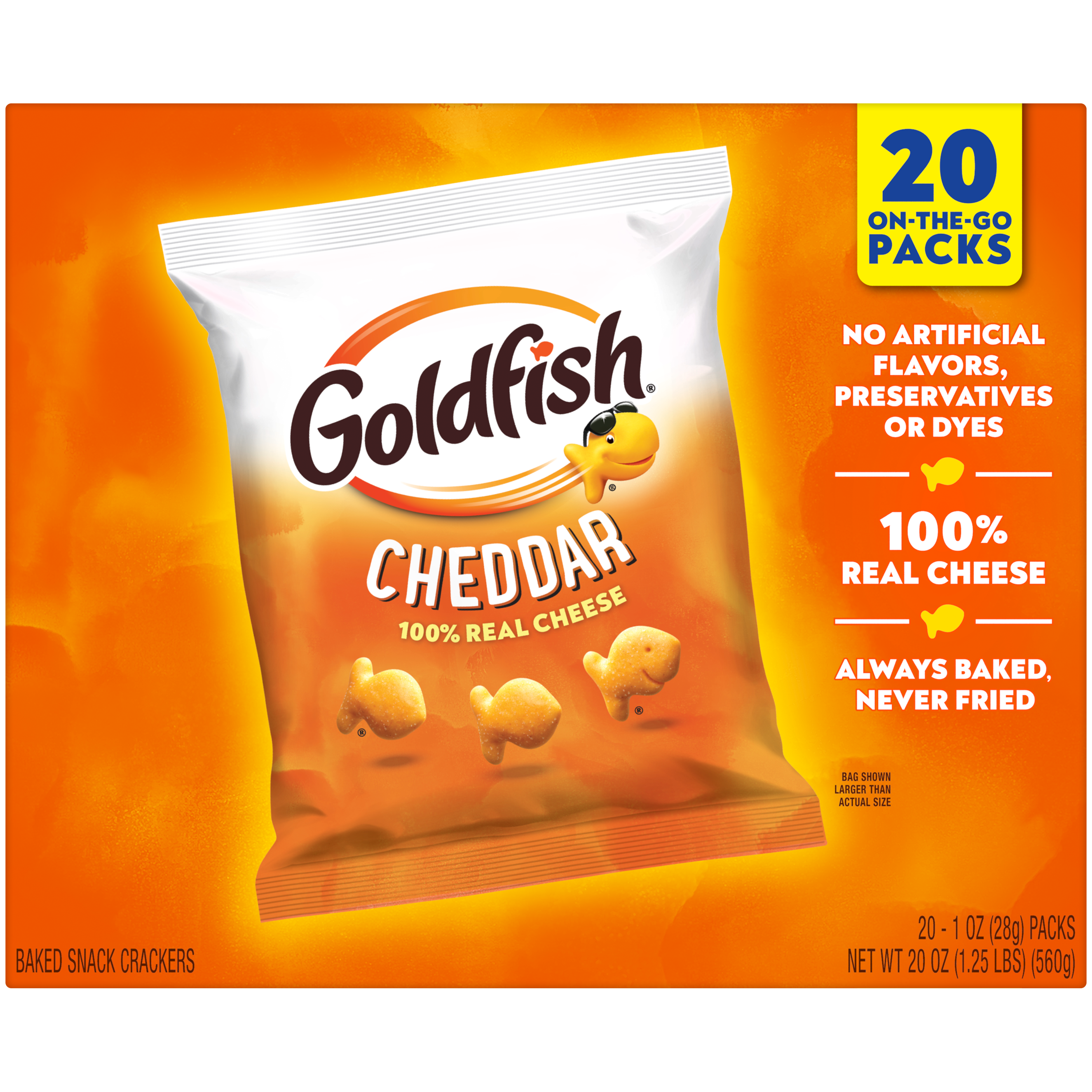 Goldfish® Cheddar Cheese Crackers, 1 oz, bag - Back Image