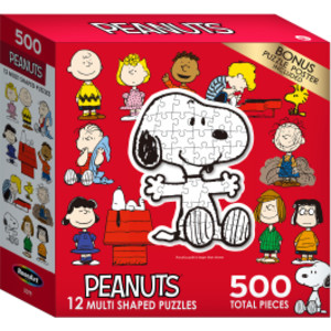 Licensed Peanuts Mini Shaped Puzzle Set, 12 Puzzles