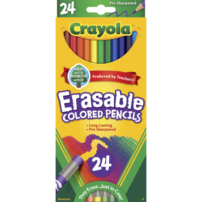 Erasable Colored Pencils, 24 Count
