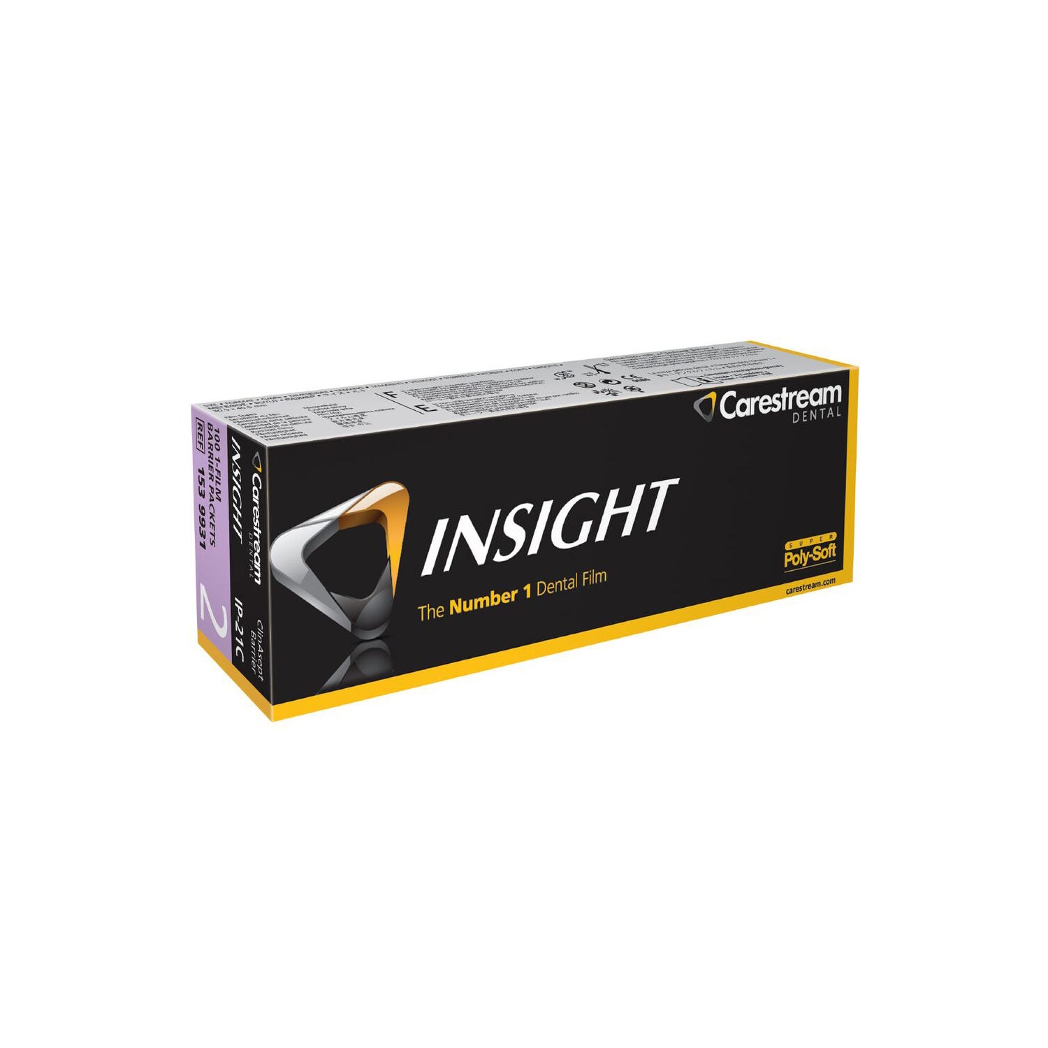 INSIGHT Dental Film, Size 2, IP-21C, Super Poly-Soft Packets w/ ClinAsept Barrier - 100/Box