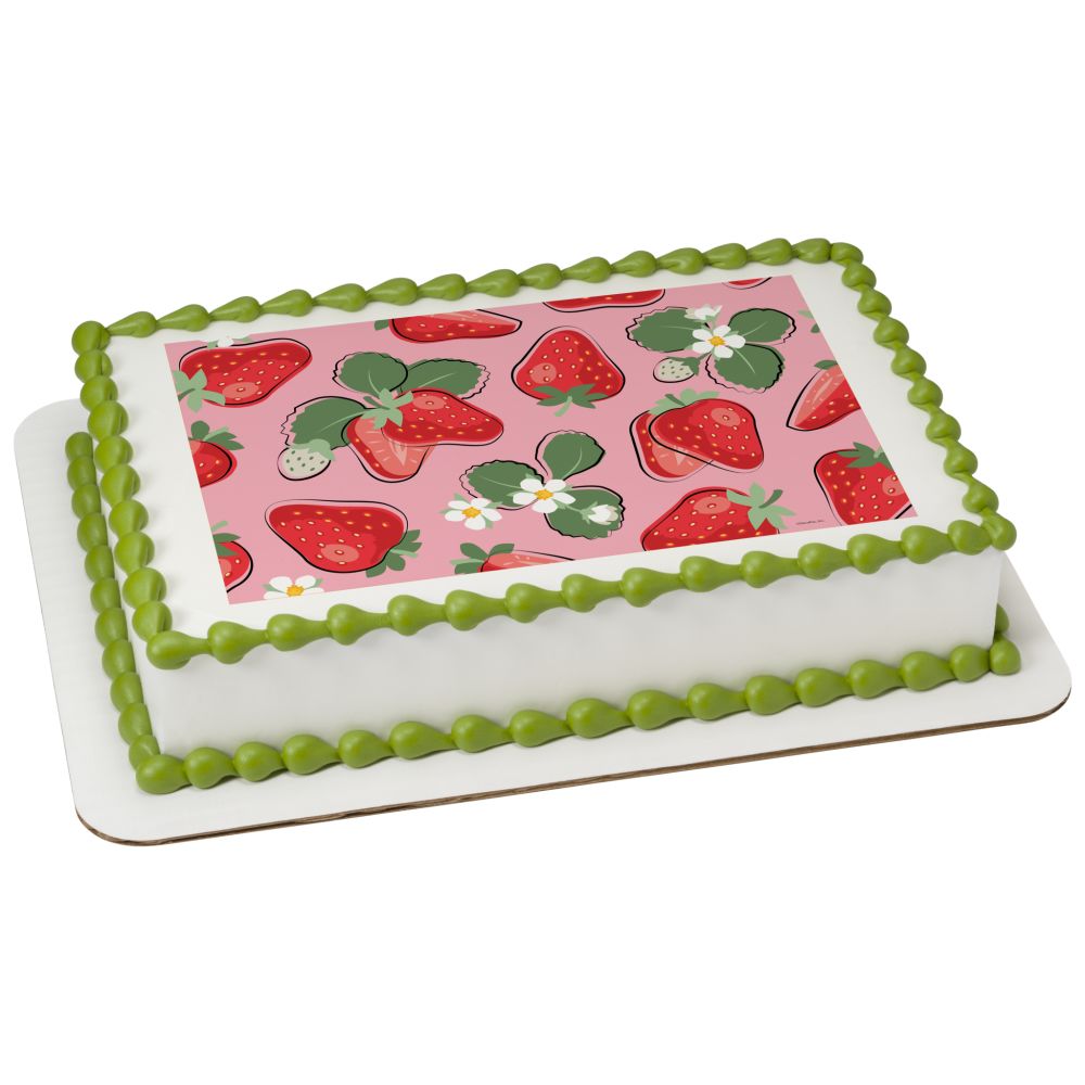 Image Cake Strawberry Pattern Sheet