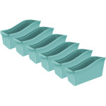 Storex Large Book Bin, Teal, Pack of 6 STX71107U06C-6