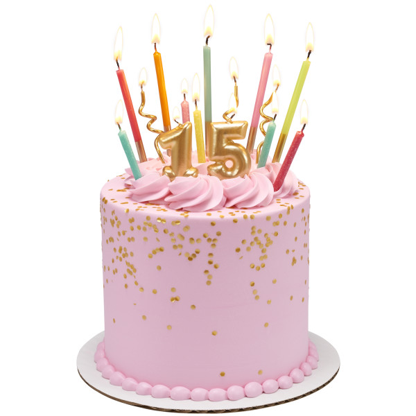1 Mini Gold Numeral Candles