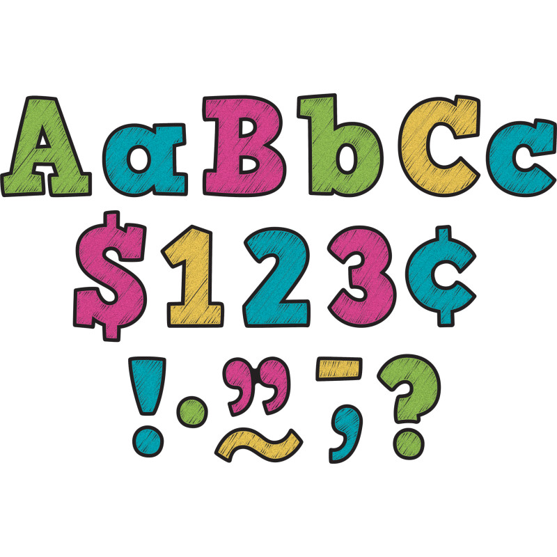 Chalkboard Brights Bold Block 3" Letters, 443 Pieces