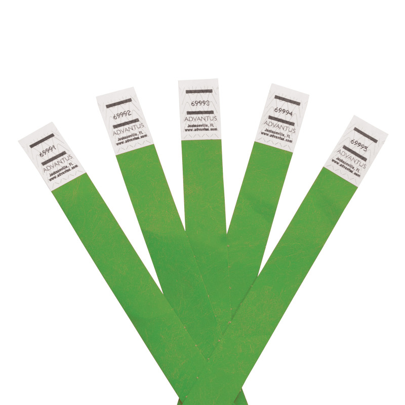 Tyvek® Wristbands Green, Pack of 500