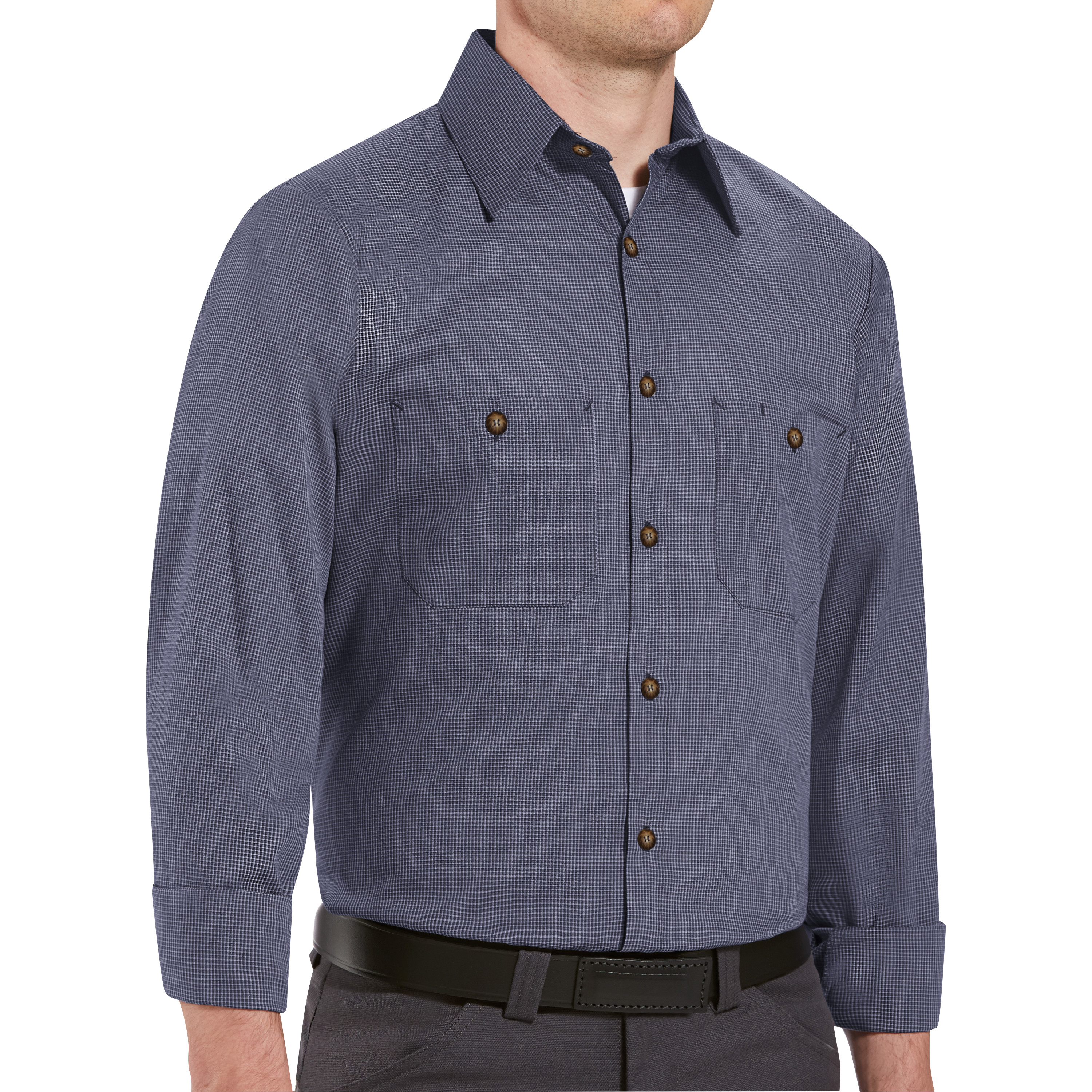 Camisa uniforme a microcuadros manga larga Red Kap para hombre - Imagen 8 de 11