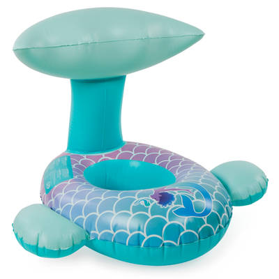 Swimways Sun Canopy Baby Boat, Inflatable Baby Pool Float & Swimming Pool Accessories with Fast Inflation, Mermaid Toys for Kids Aged 9-24 Months