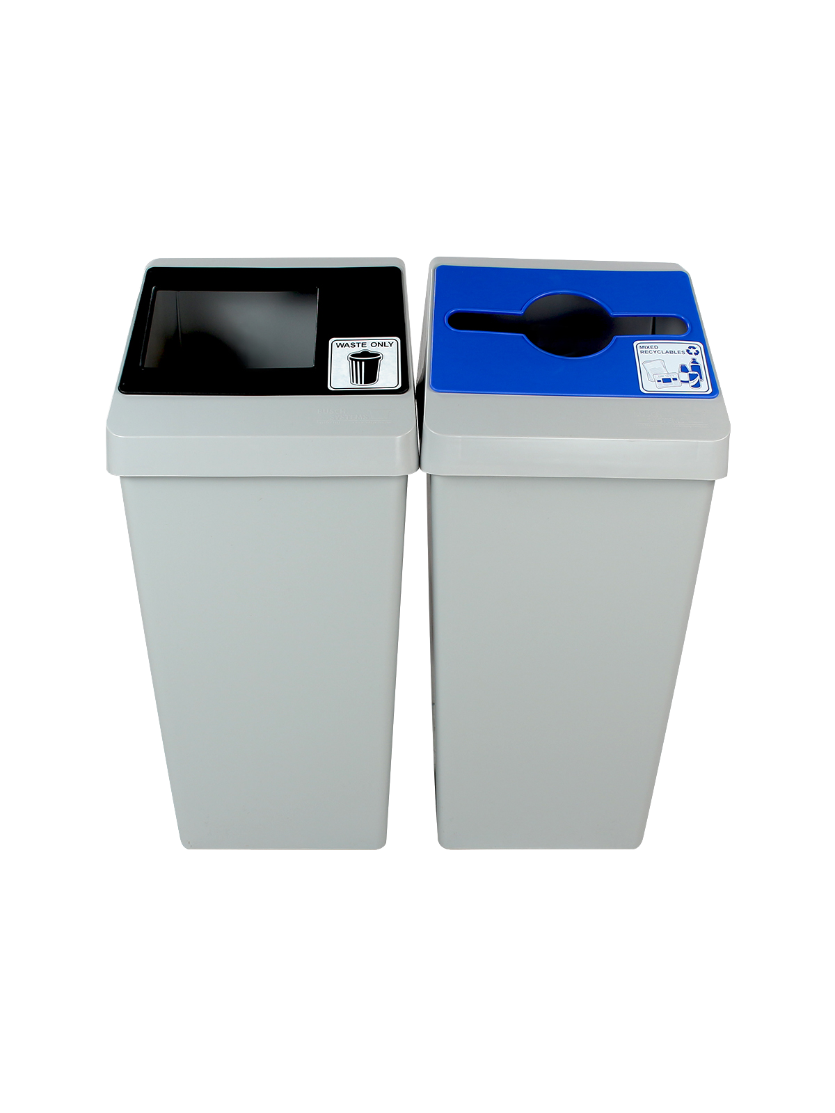 SMART SORT – Double – Kit – Mixed Recyclables-Waste – Mixed-Full – Grey-Blue-Black