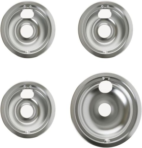 Range 4-Piece Chrome Drip Pan Set – 4-Pack Includes 3 6