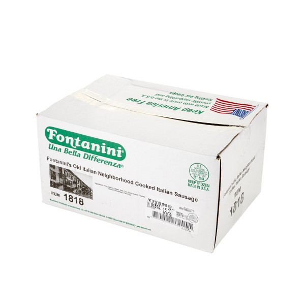 FONTANINI(r) Spicy Italian Sausage Topping, Cooked, Crumble, 12-15/ oz, 3/5 lb . C1RA - Front Right Closed Case (Hi Res)